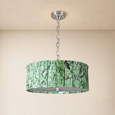 Pietra Green Marble Drum Chandelier 15.7"D
