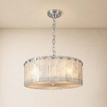Pietra Quartzite Drum Chandelier 15.7"D