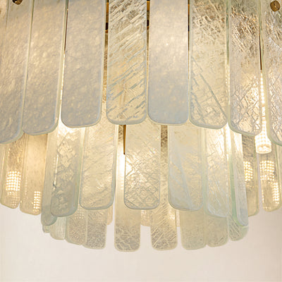Pietra Arctic White Marble Tiered Chandelier 15.7"D