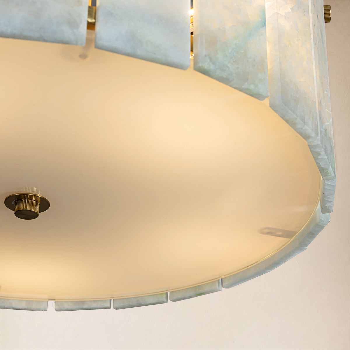 Pietra Quartzite Drum Chandelier 15.7"D