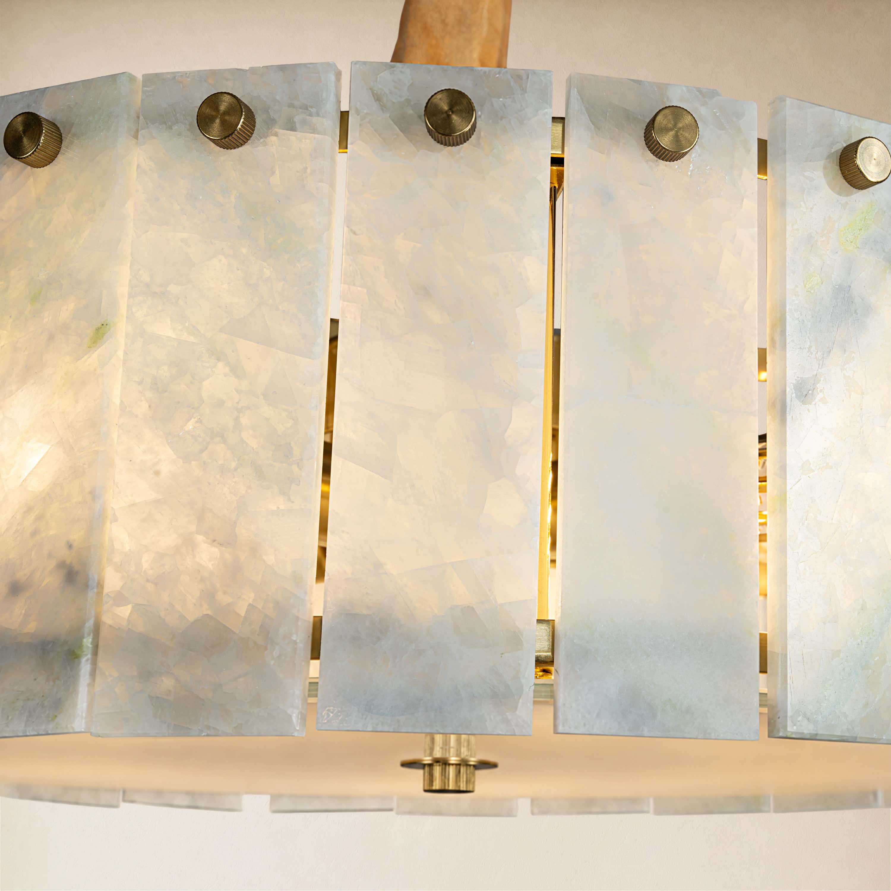 Pietra Quartzite Drum Chandelier 15.7"D