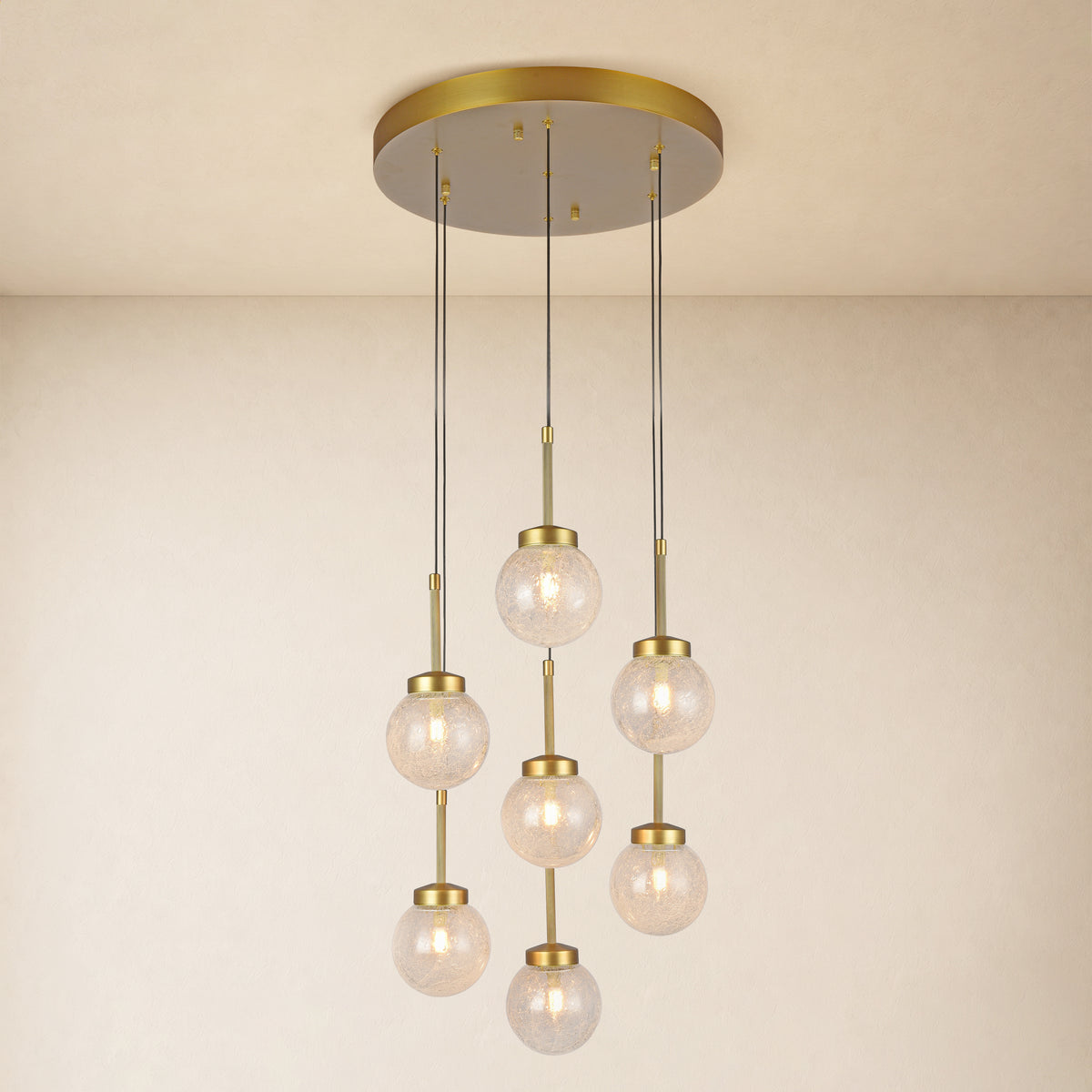 Liorenne Bubble Glass Globe Cluster Chandelier 18"D 