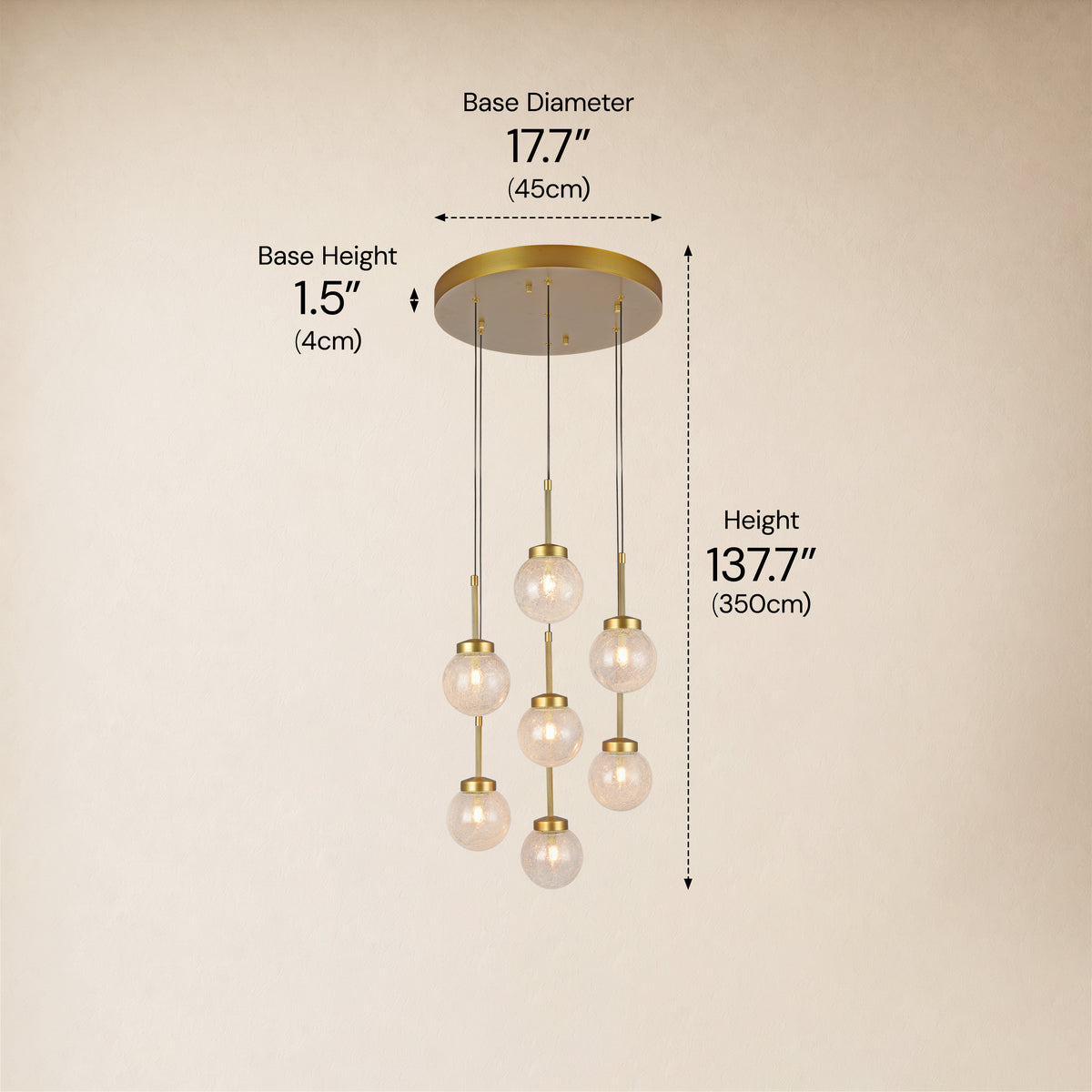 Liorenne Bubble Glass Globe Cluster Chandelier 18"D 