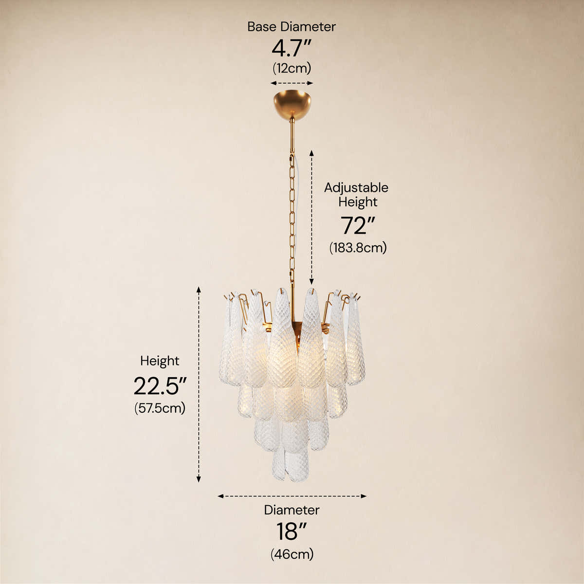 size-image #Finish_Gold,Glass_White,Size_18" dimensions 1