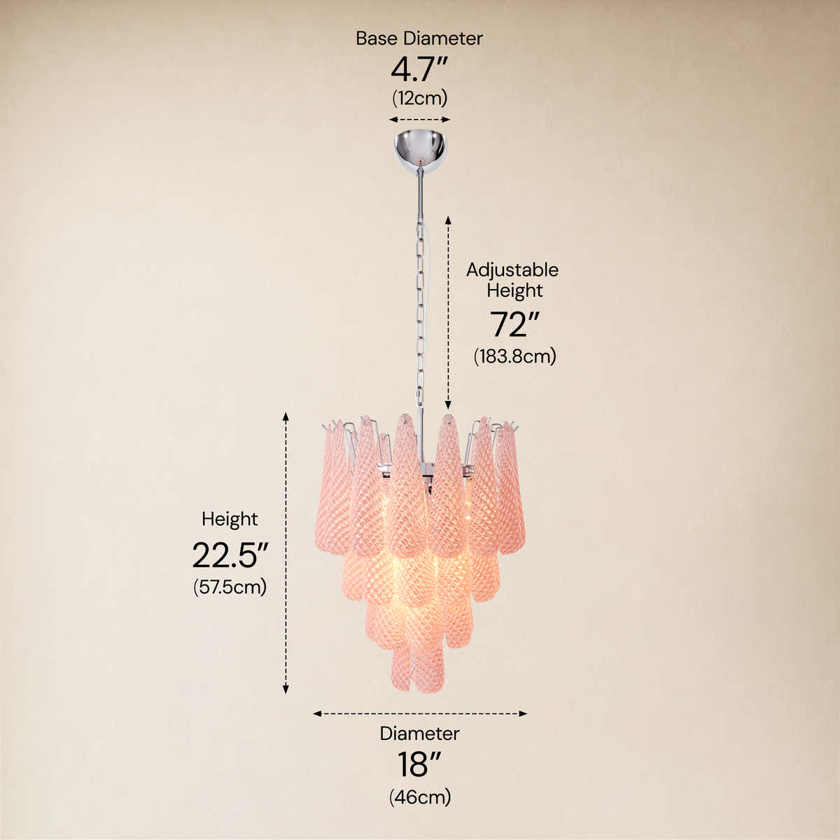 size-image #Finish_Silver,Glass_Pink,Size_18" dimensions 4