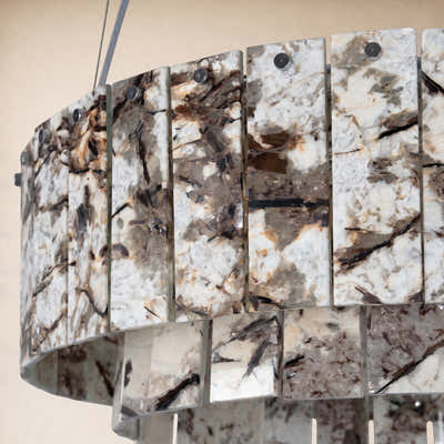 Pietra Quartzite Drum Chandelier 23.6"D