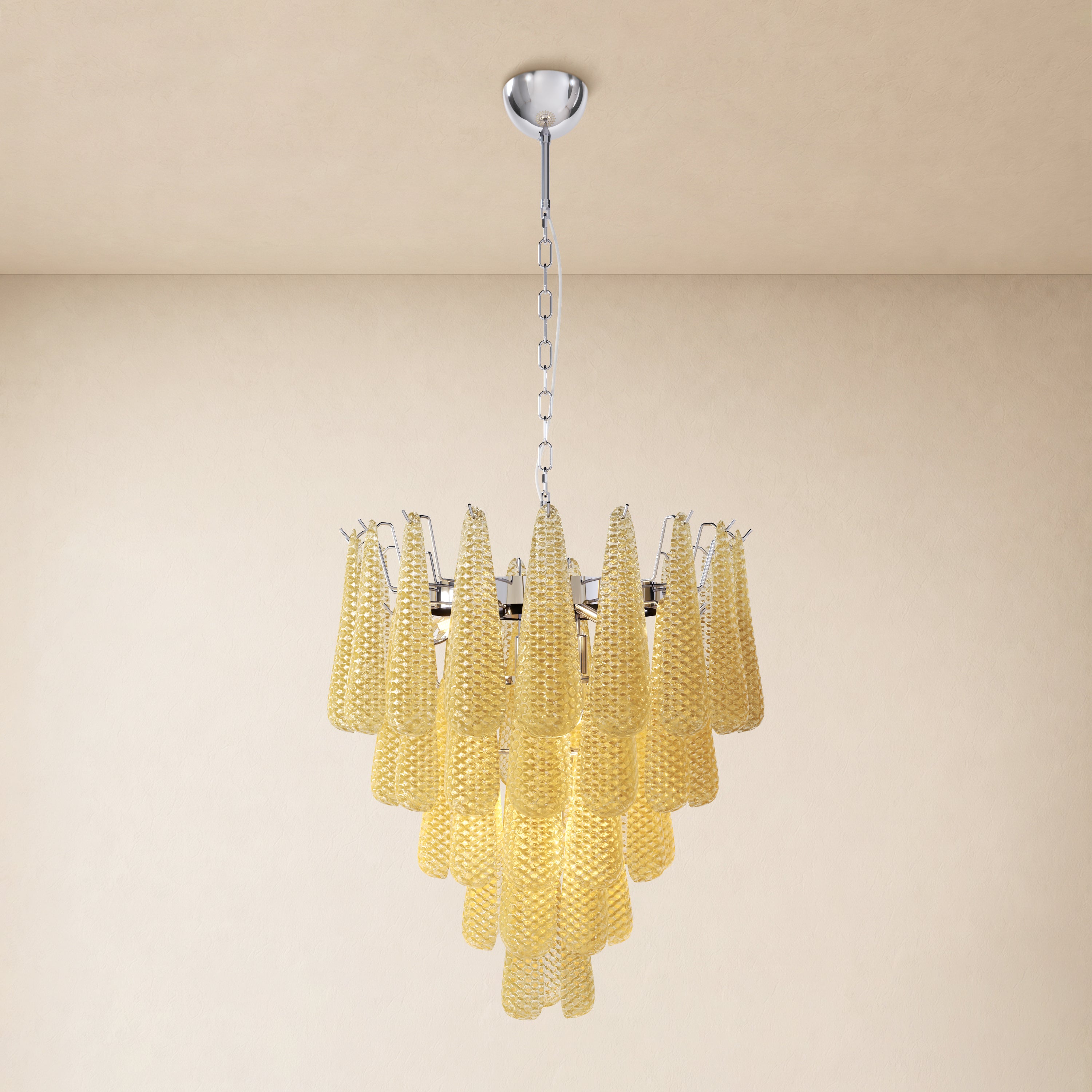 Veloria Textured Glass Tiered Round Chandelier 24"D