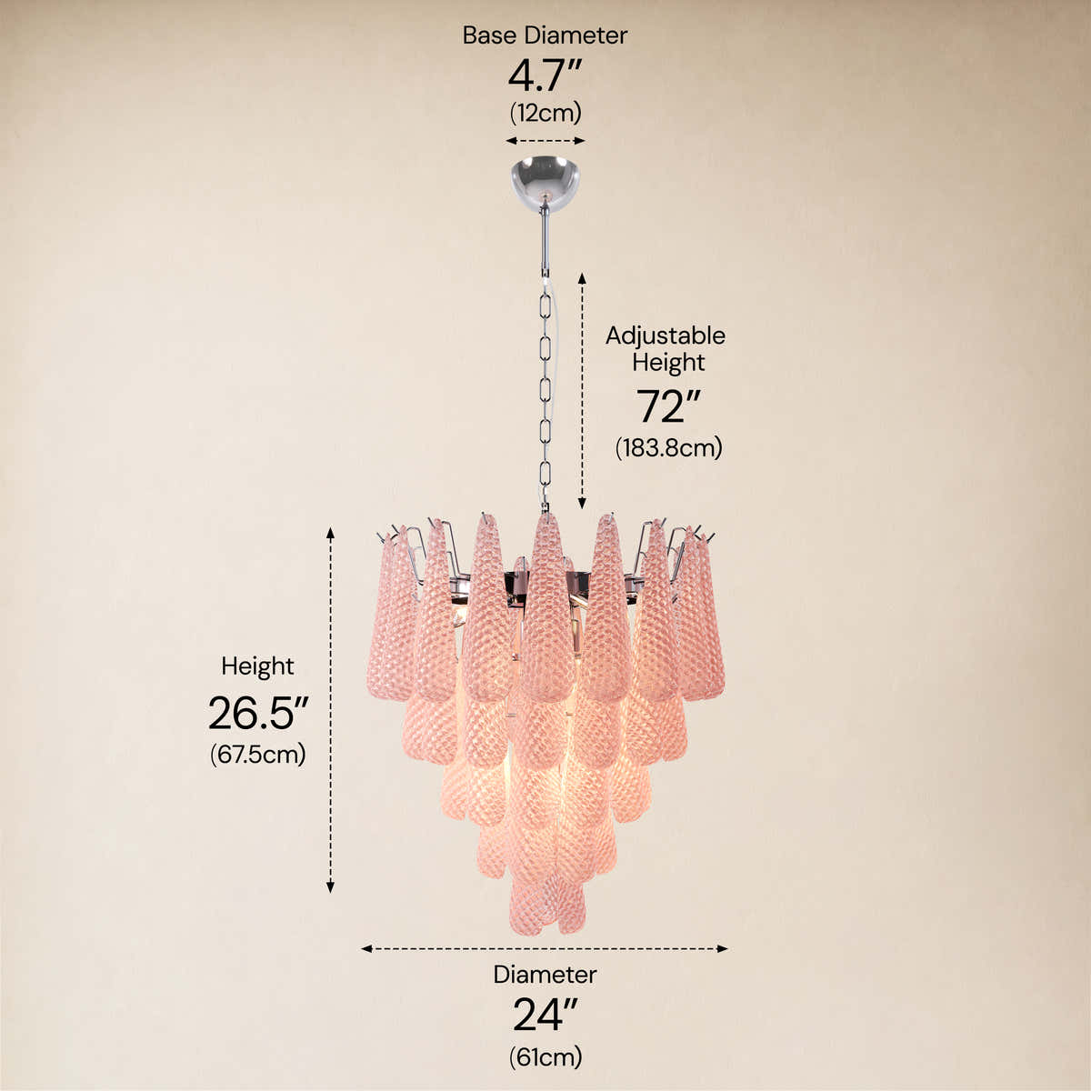 size-image #Finish_Silver,Glass_Pink,Size_24" dimensions 4