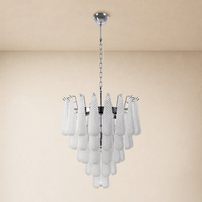 Veloria Textured Glass Tiered Round Chandelier 24"D