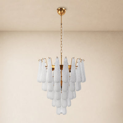 Veloria Textured Glass Tiered Round Chandelier 24"D