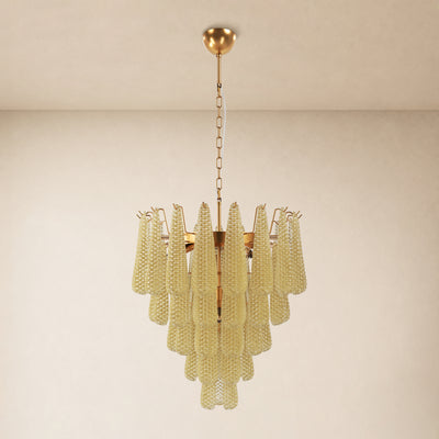 Veloria Textured Glass Tiered Round Chandelier 24"D