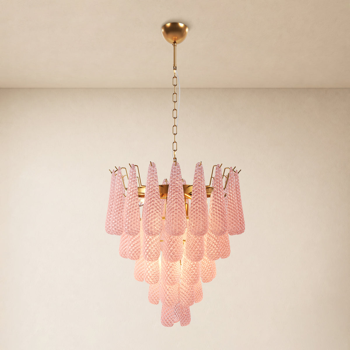 Veloria Textured Glass Tiered Round Chandelier 24"D