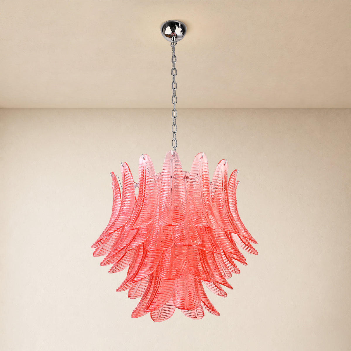 Nivelle Glass Leaf Round Chandelier 25.5"D