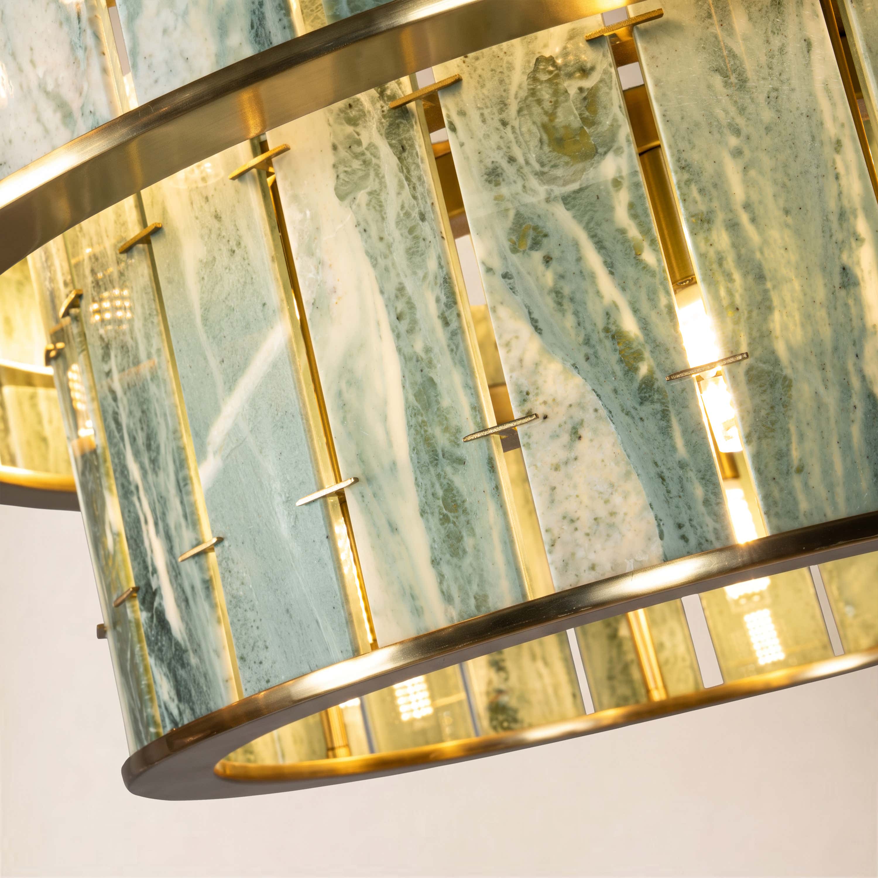 Pietra Verde Stone Two-Tier Round Chandelier 25.5"D