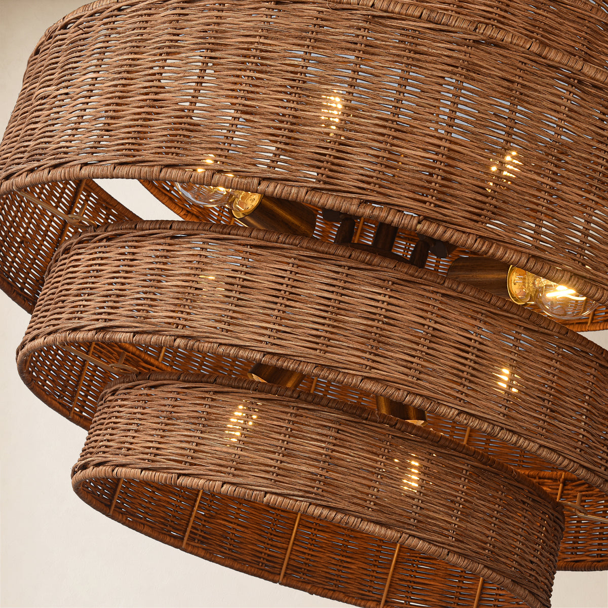 Cavana Rattan Tiered Round Chandelier 27.9"D