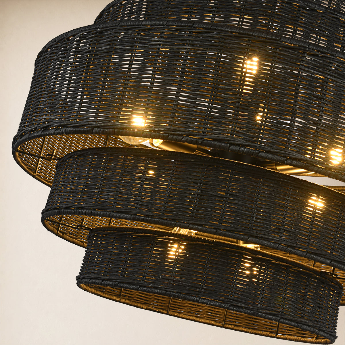 Cavana Rattan Tiered Round Chandelier 27.9"D