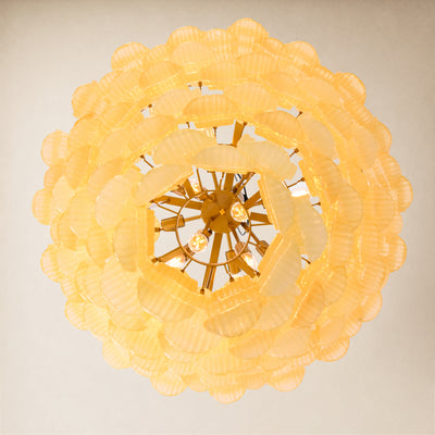 Solenne Rippled Glass Round Chandelier 29.5"D