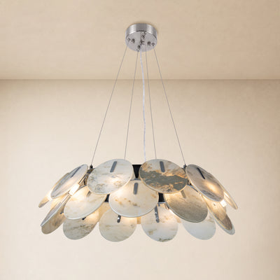 Pietra Landscape Marble Disc Chandelier 31.4"D