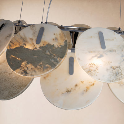 Pietra Landscape Marble Disc Chandelier 31.4"D