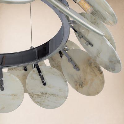 Pietra Landscape Marble Disc Chandelier 31.4"D
