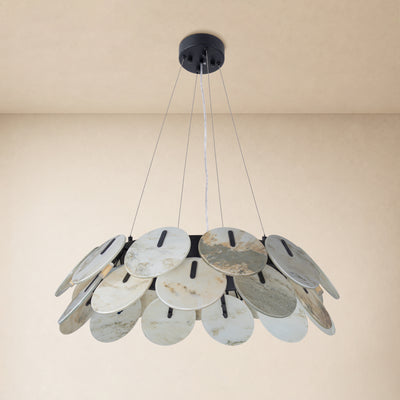 Pietra Landscape Marble Disc Chandelier 31.4"D