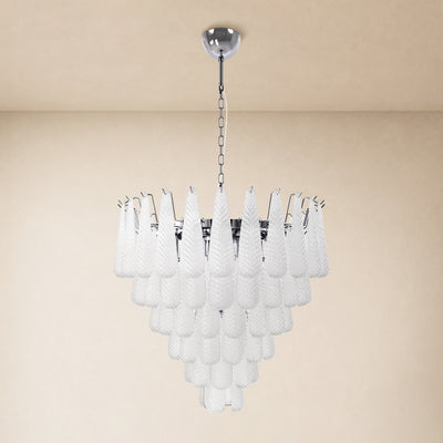Veloria Textured Glass Tiered Round Chandelier 32"D