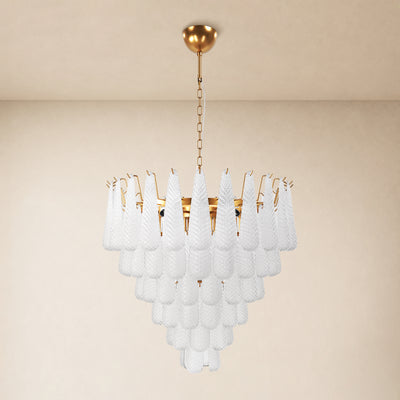 Veloria Textured Glass Tiered Round Chandelier 32"D