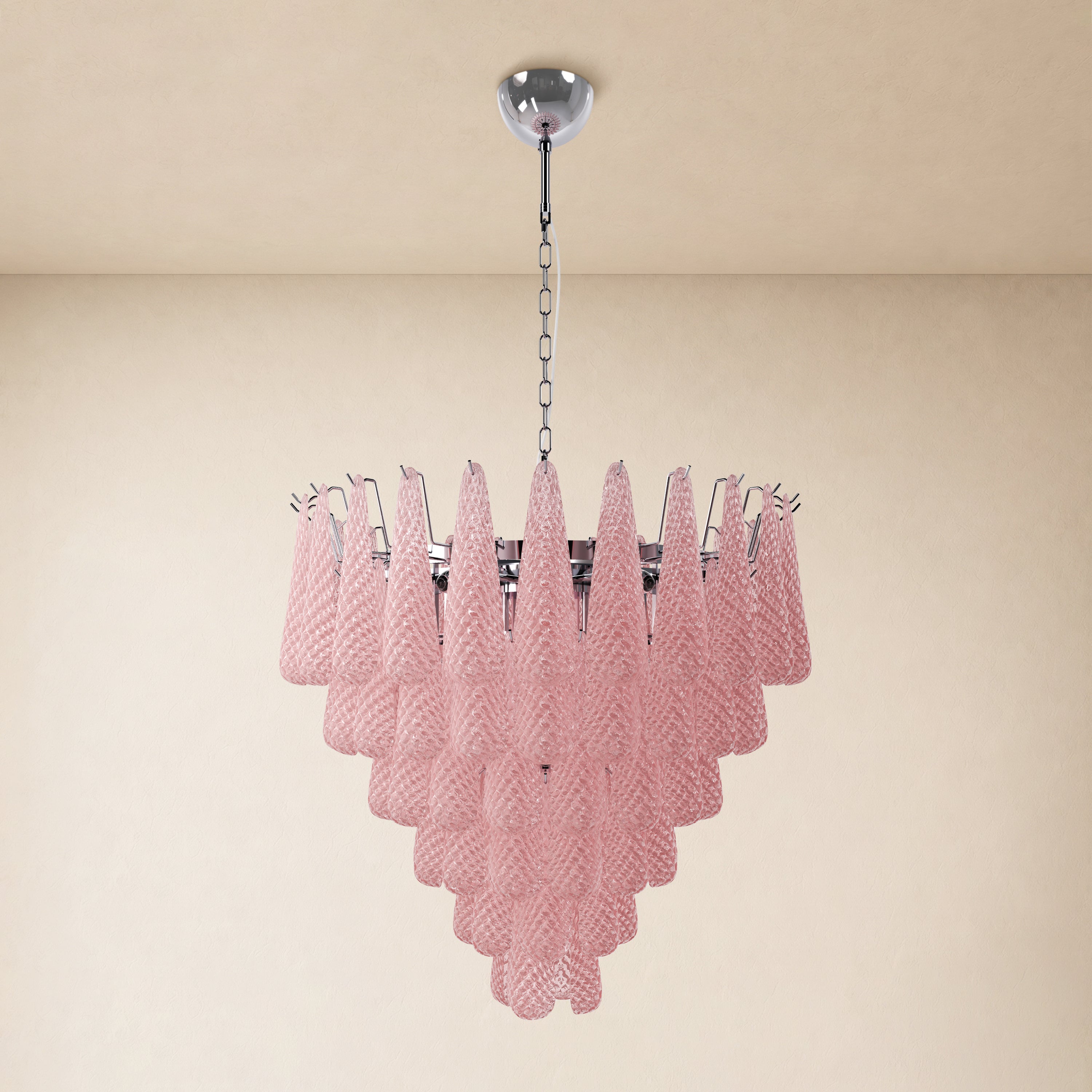 Veloria Textured Glass Tiered Round Chandelier 32"D