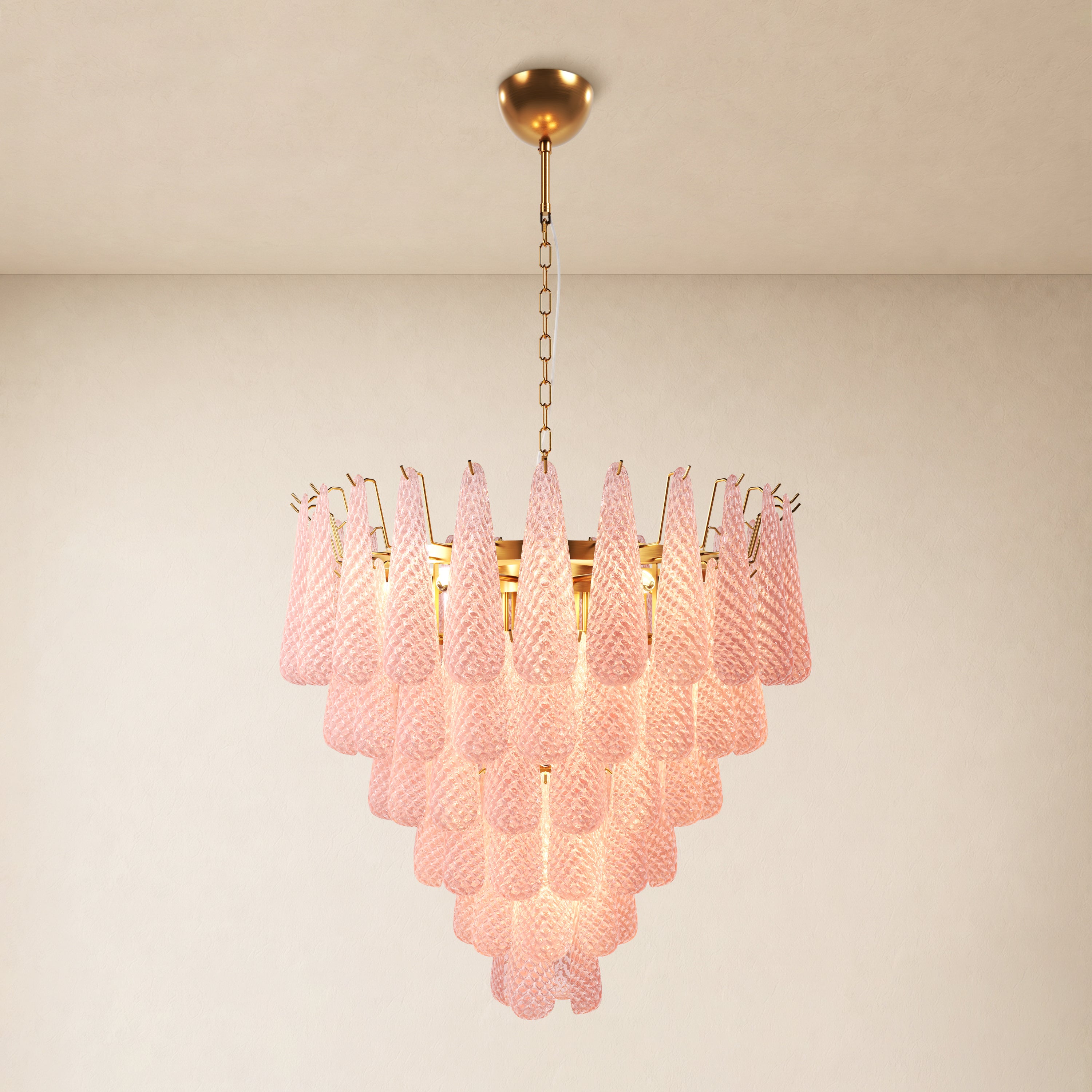 Veloria Textured Glass Tiered Round Chandelier 32"D