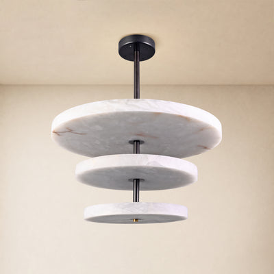 Nocturne Alabaster Layered Disc Chandelier 33.4"D