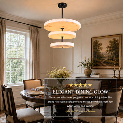 Nocturne Alabaster Layered Disc Chandelier 33.4"D