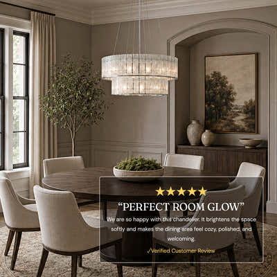 Pietra Clear Crystal Round Drum Chandelier 33.4"D