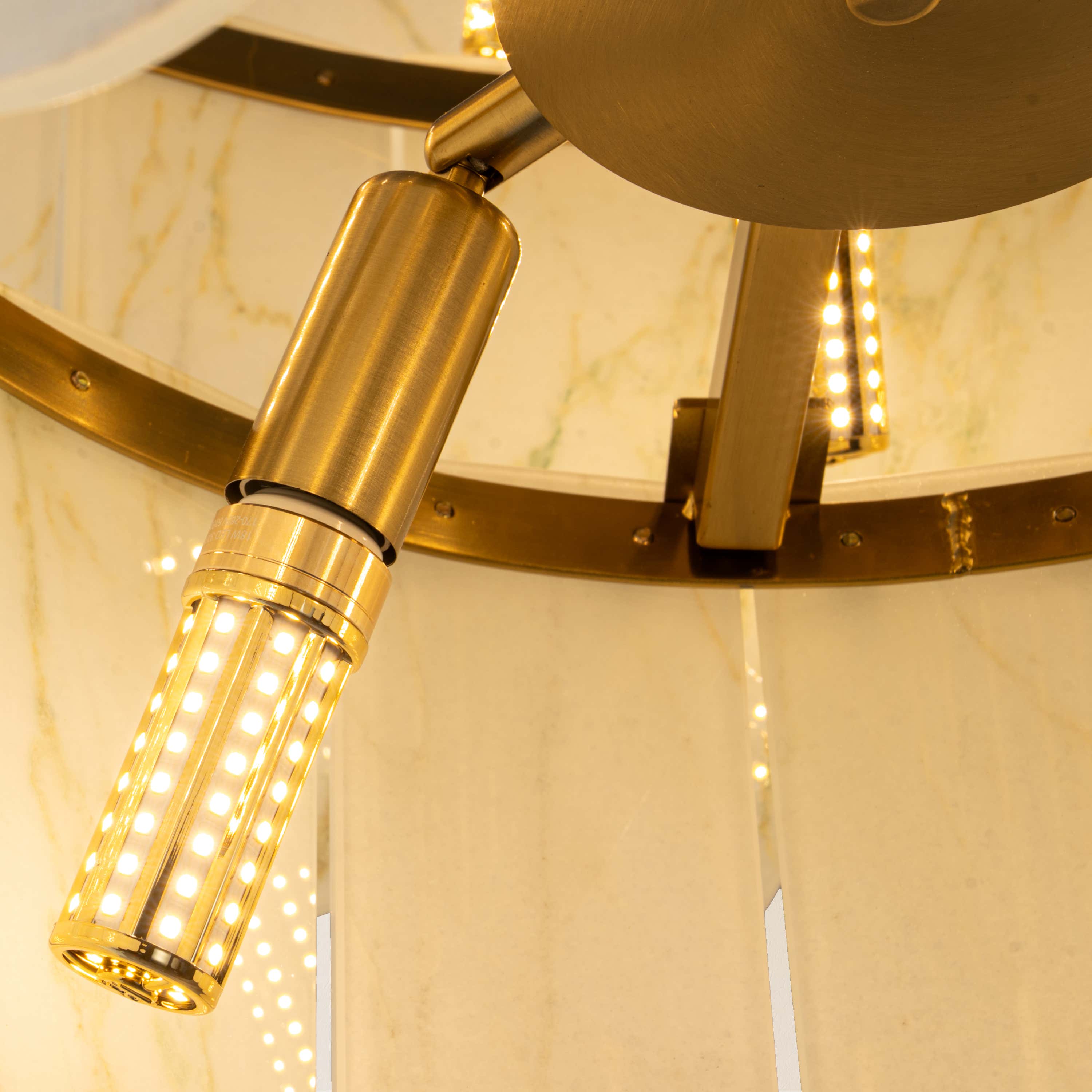 Pietra White Marble Tiered Drum Chandelier 33.4"D