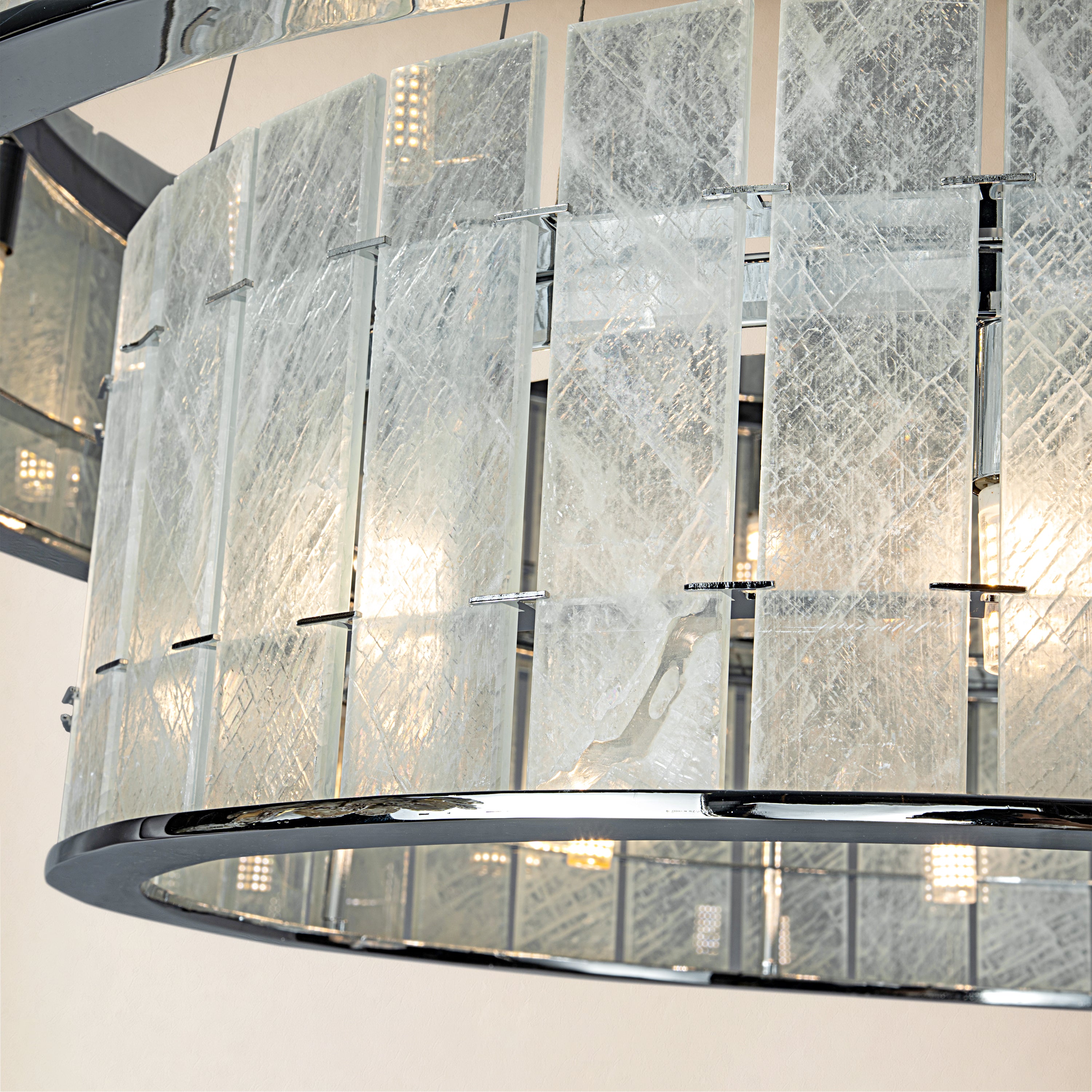 Pietra Clear Crystal Round Drum Chandelier 33.4"D