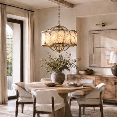 Pietra Quartize Round Chandelier 33.4"D
