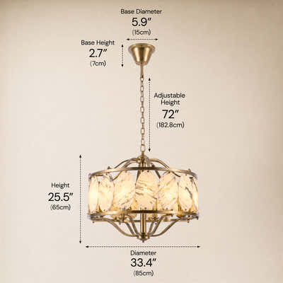 Pietra Quartize Round Chandelier 33.4"D