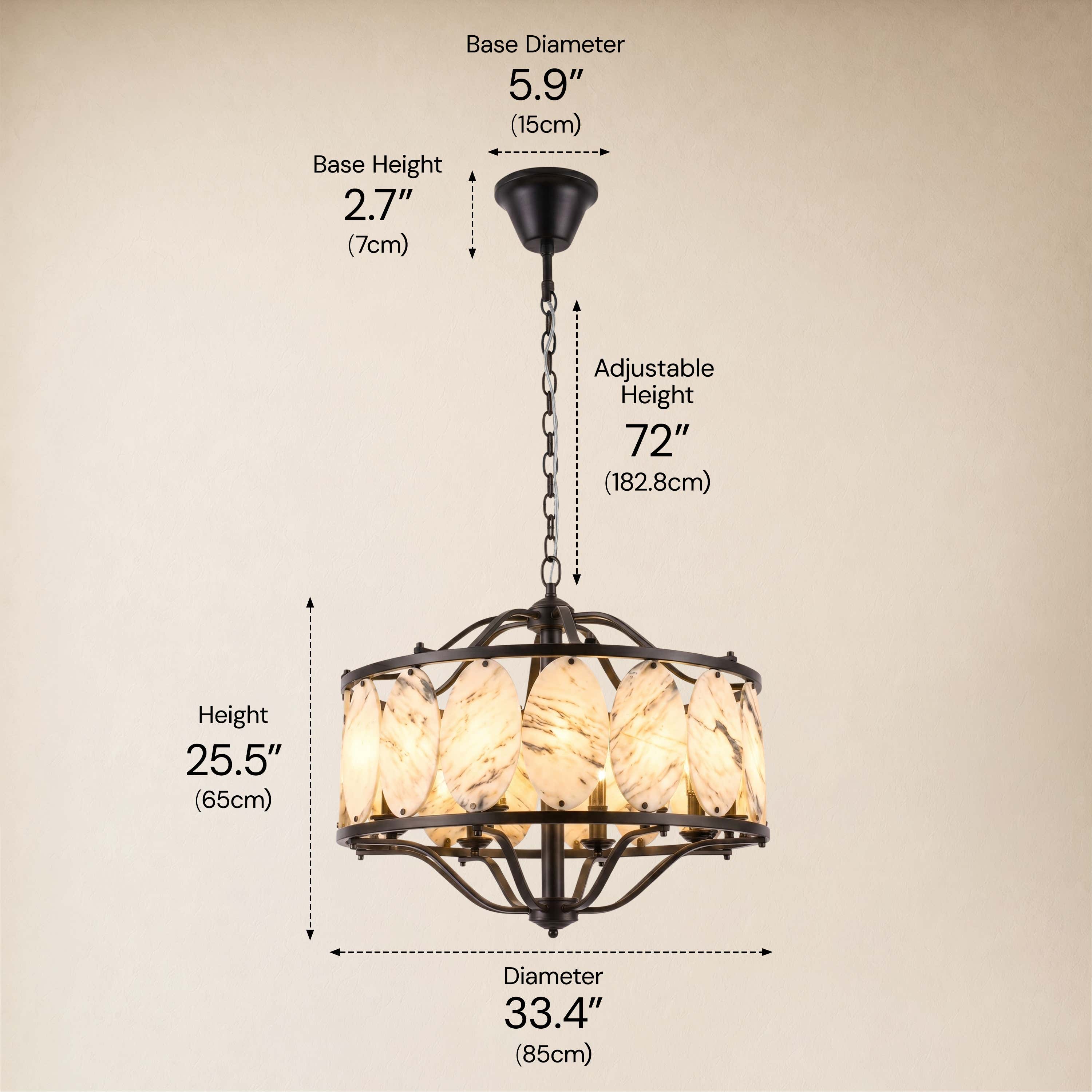 Pietra Quartize Round Chandelier 33.4"D