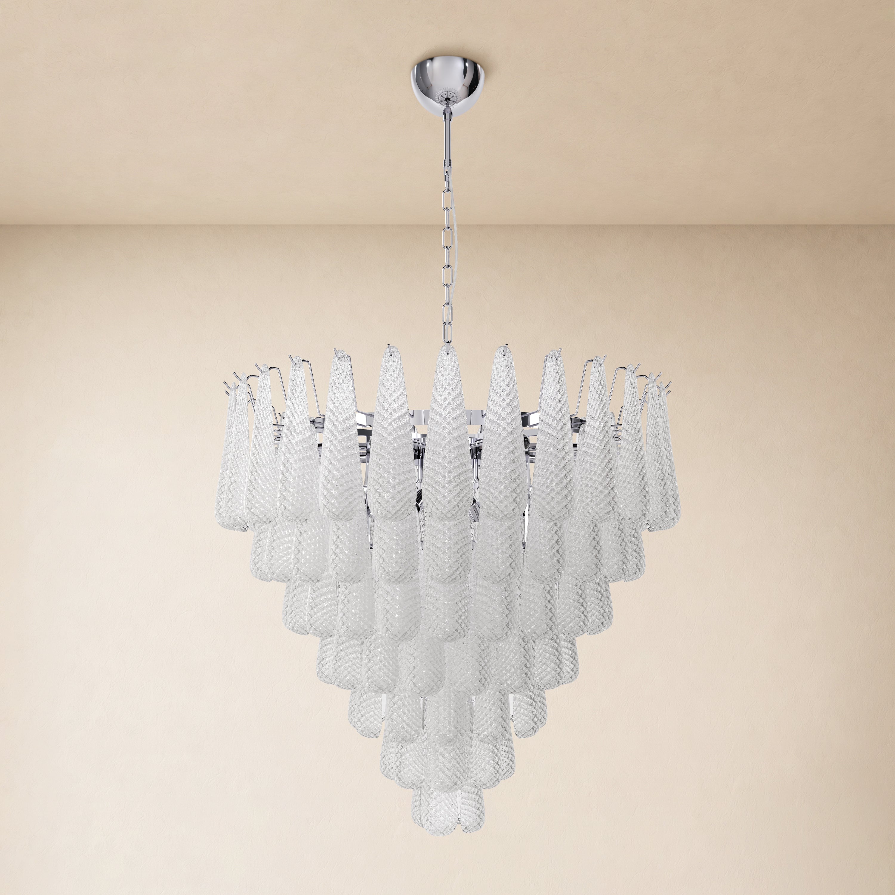 Veloria Textured Glass Tiered Round Chandelier 36"D