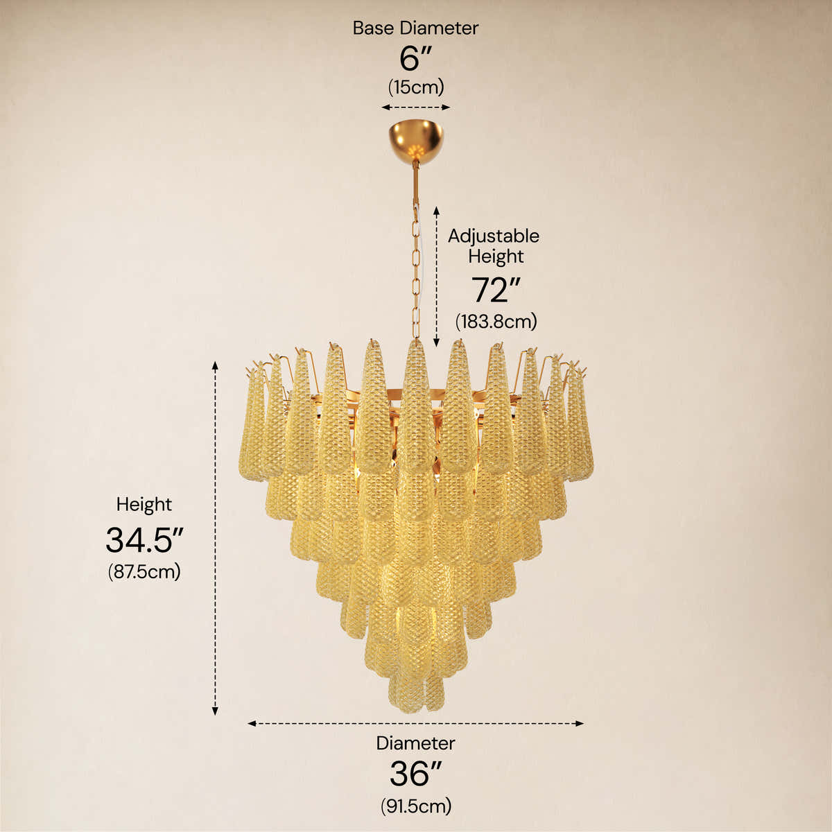 size-image #Finish_Gold,Glass_Yellow,Size_36" dimensions 5