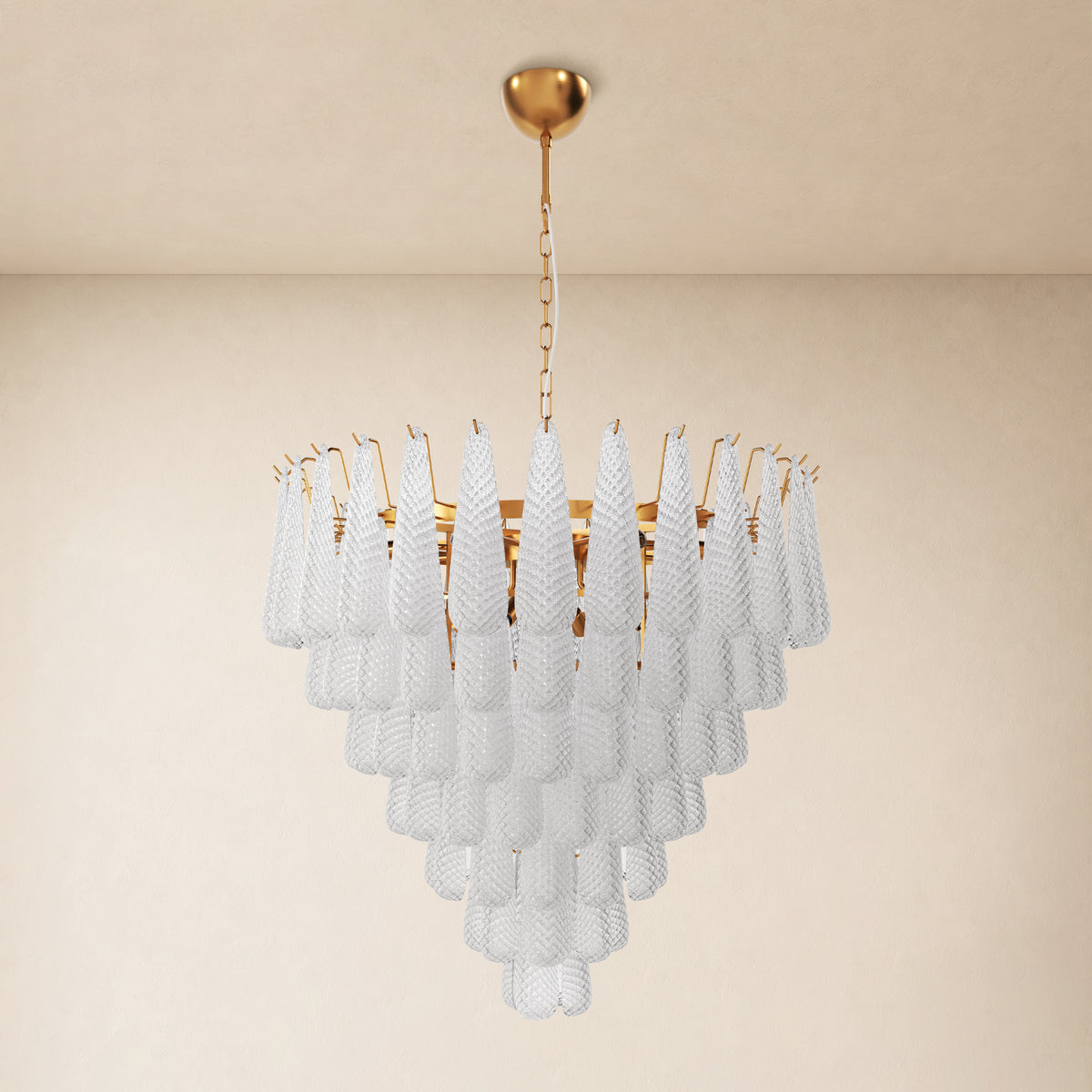 Veloria Textured Glass Tiered Round Chandelier 36"D