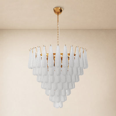 Veloria Textured Glass Tiered Round Chandelier 36"D