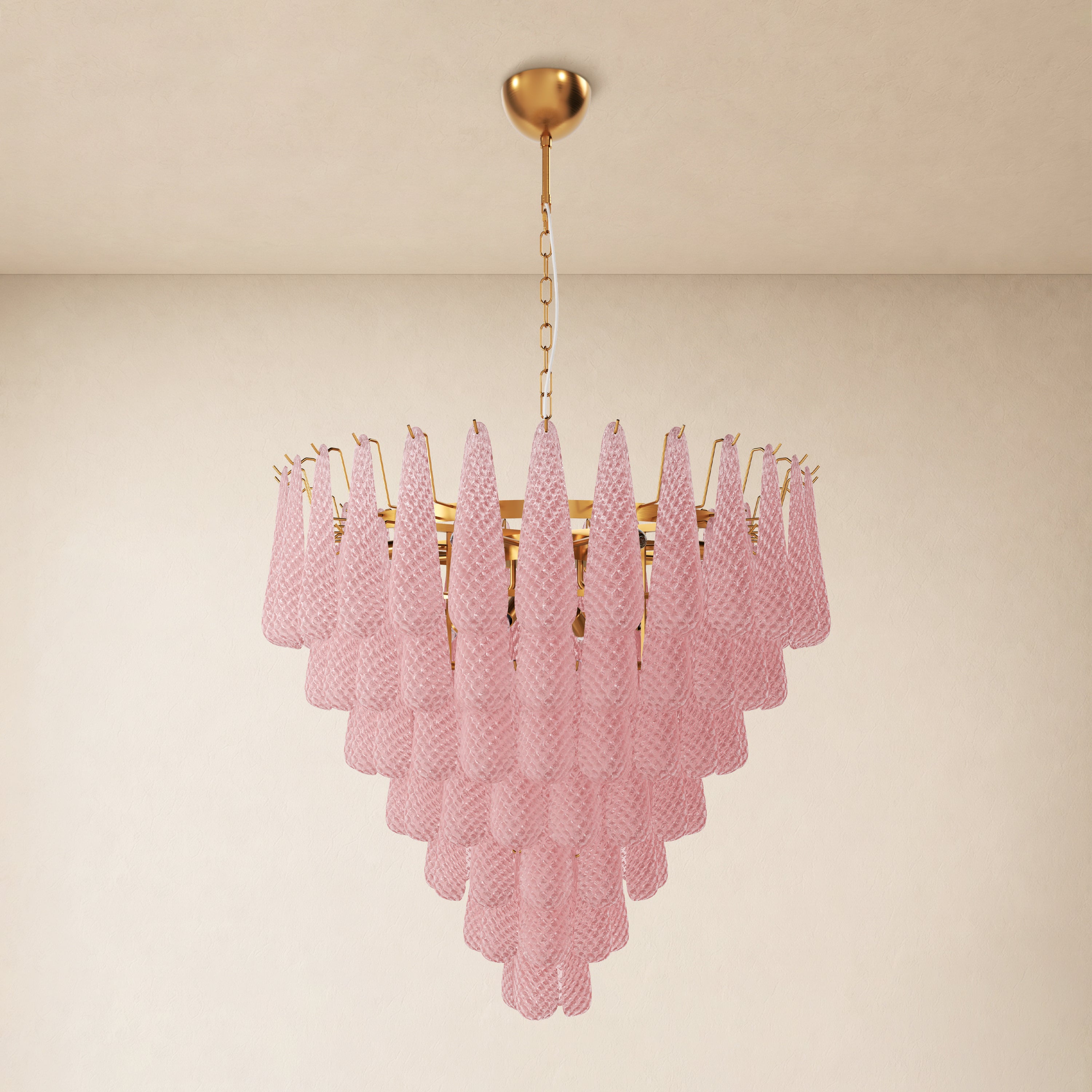 Veloria Textured Glass Tiered Round Chandelier 36"D