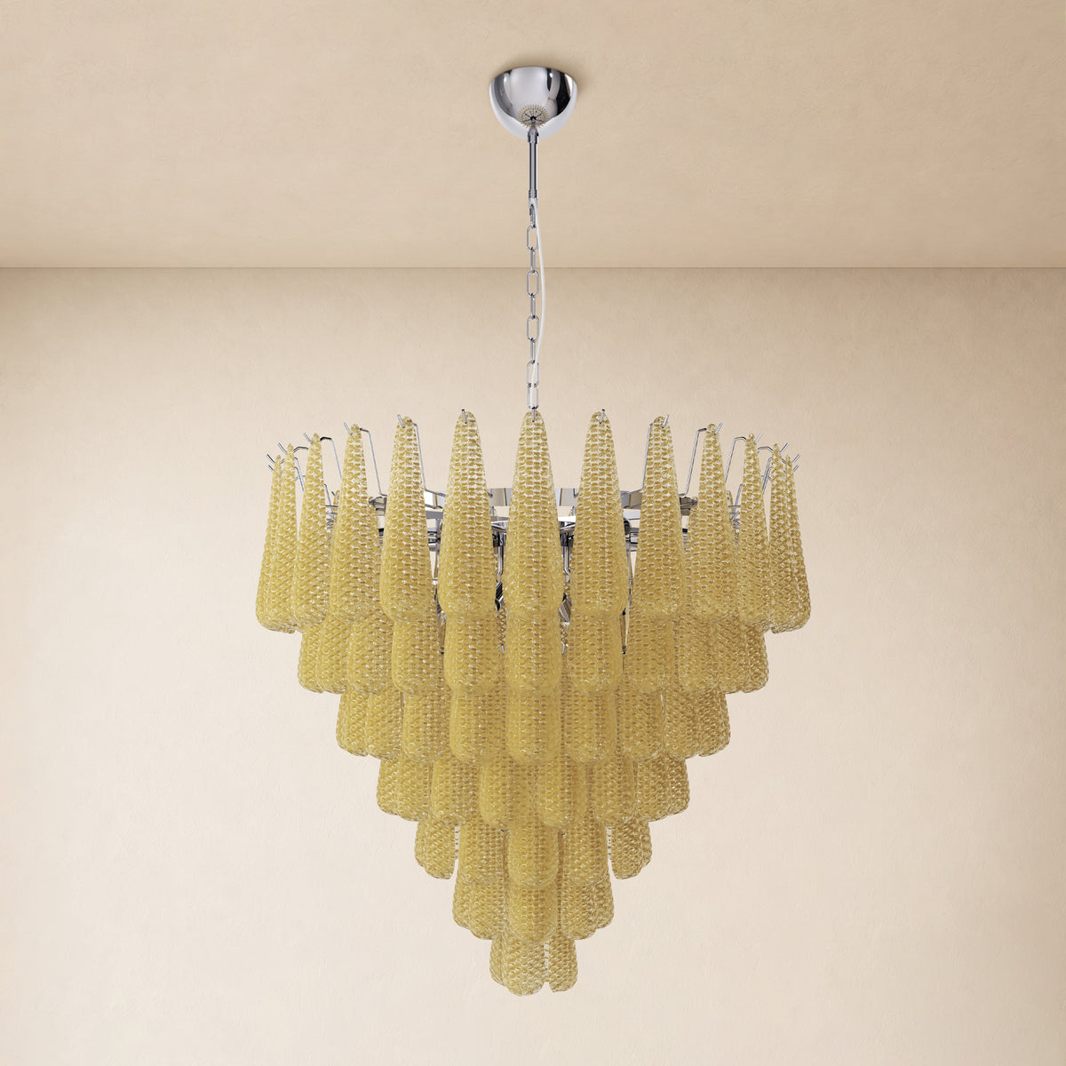 Veloria Textured Glass Tiered Round Chandelier 36"D