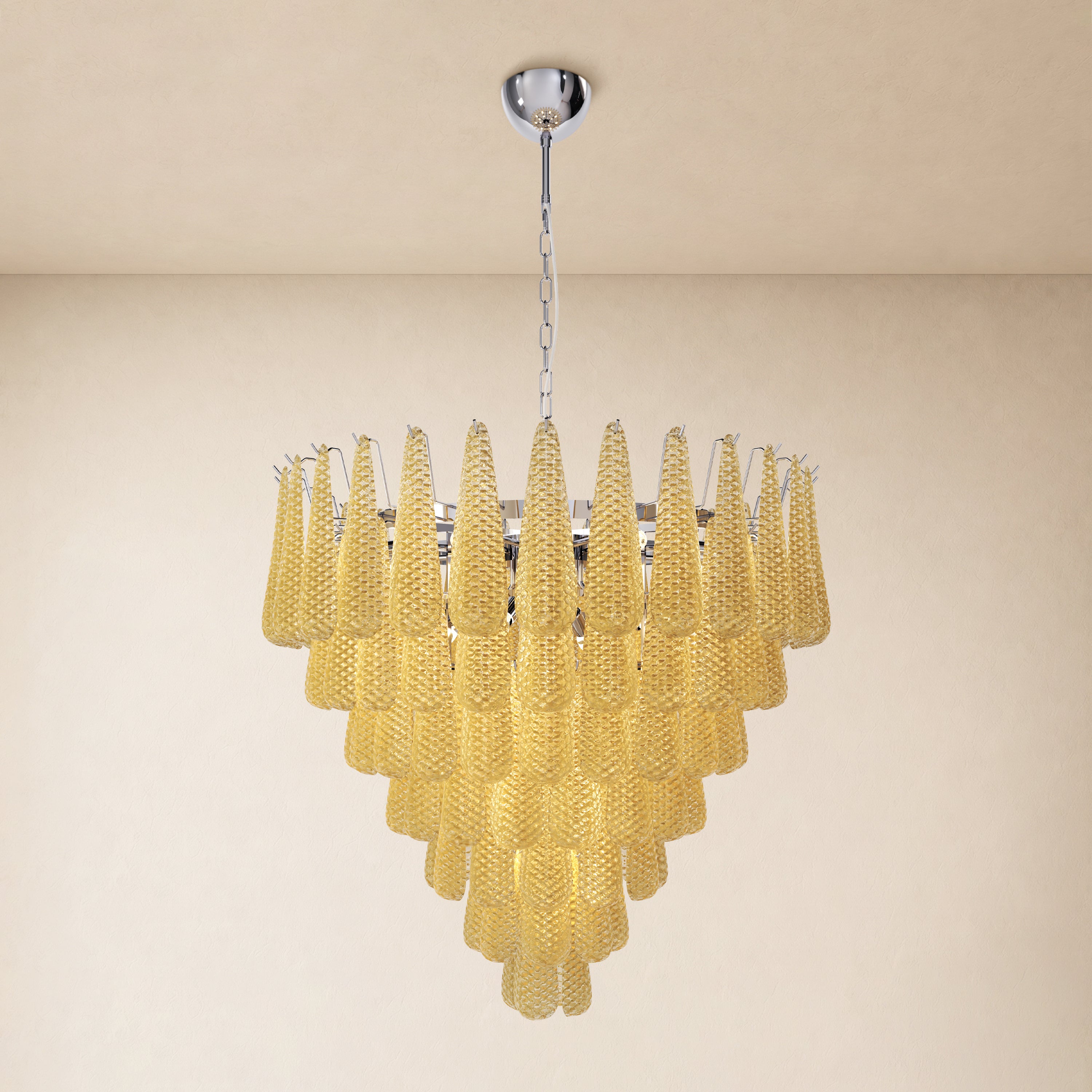 Veloria Textured Glass Tiered Round Chandelier 36"D