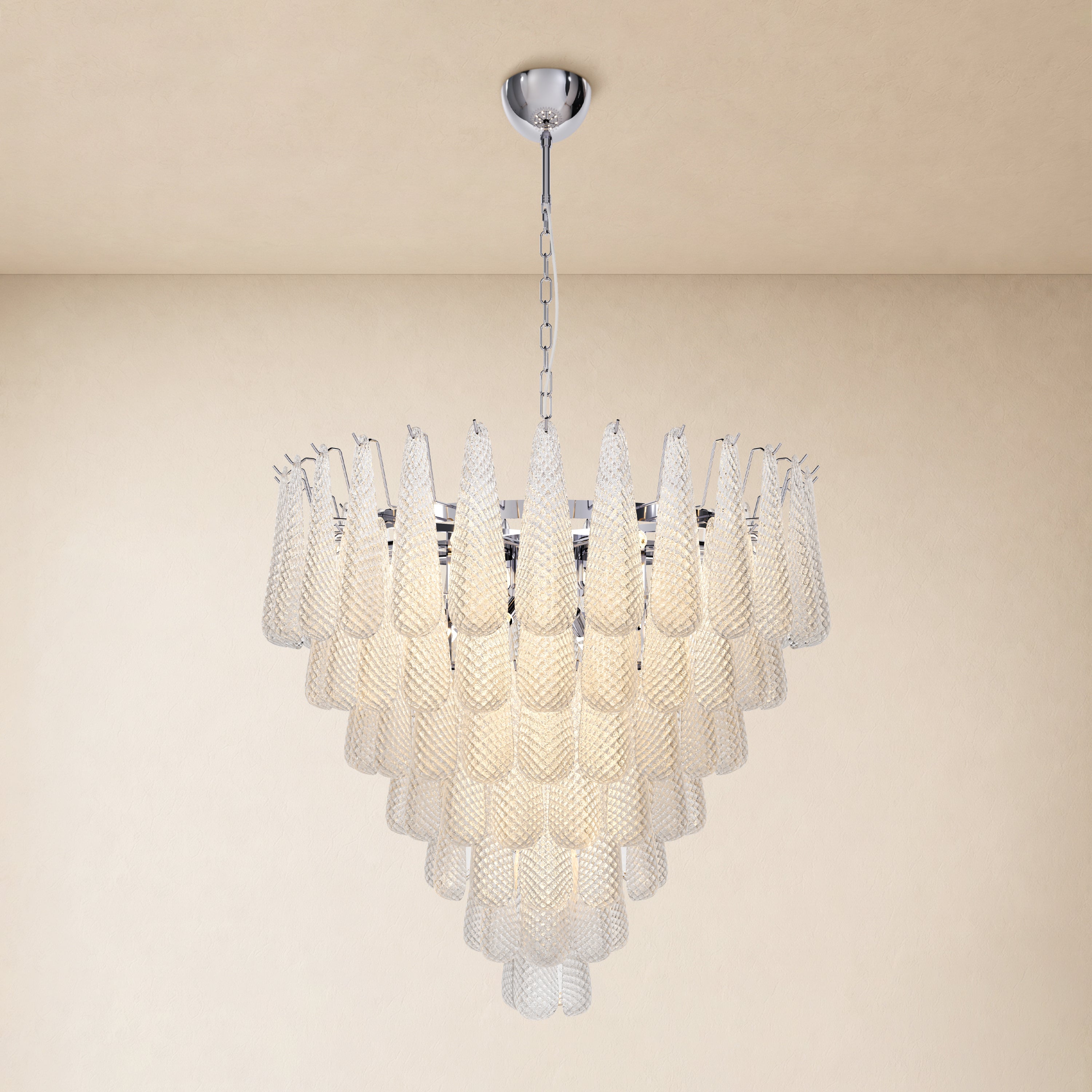 Veloria Textured Glass Tiered Round Chandelier 36"D
