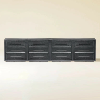 Alvar 126″ Oak 12-Drawer Chest(Set of 4)