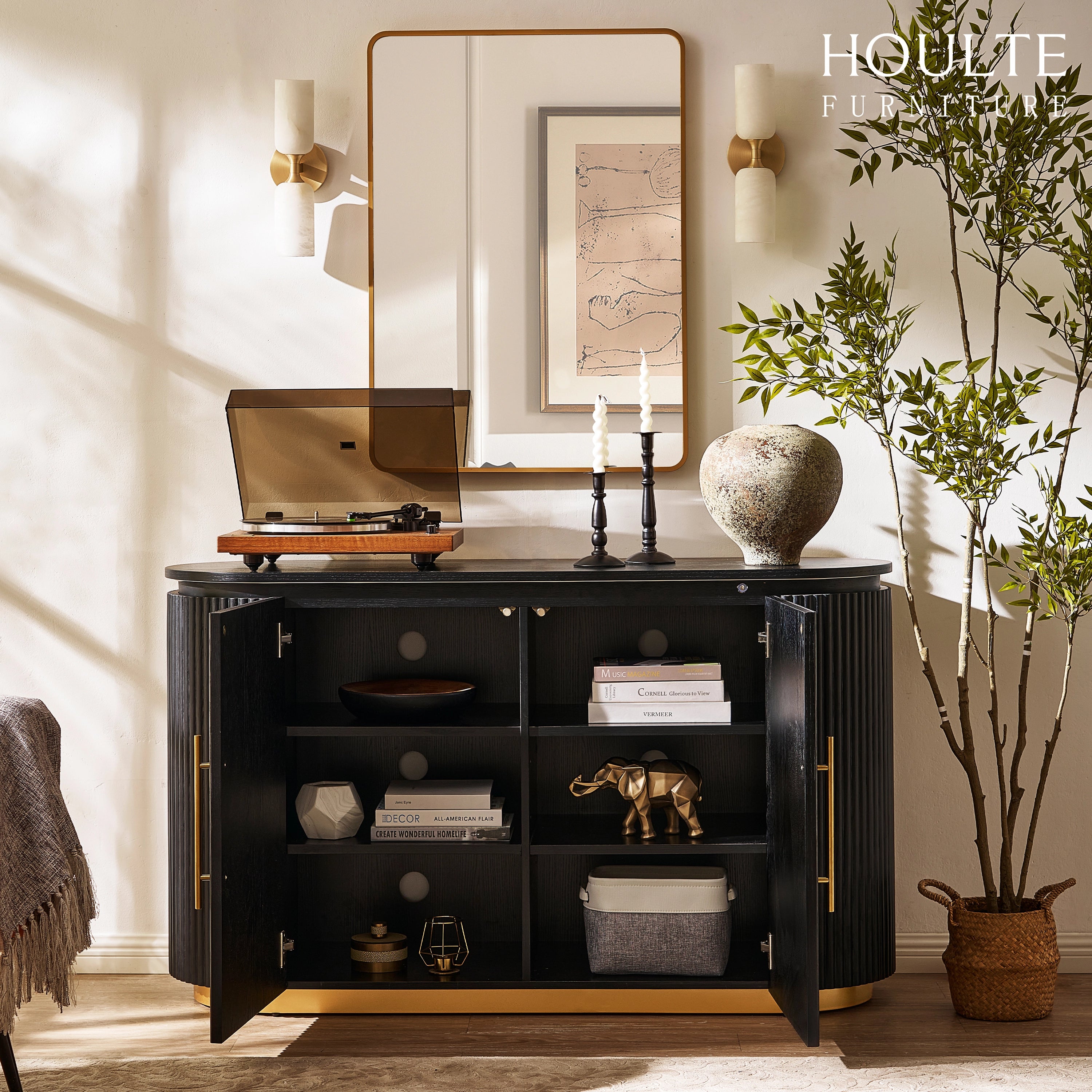 Ewan Oak Sideboard 56"W