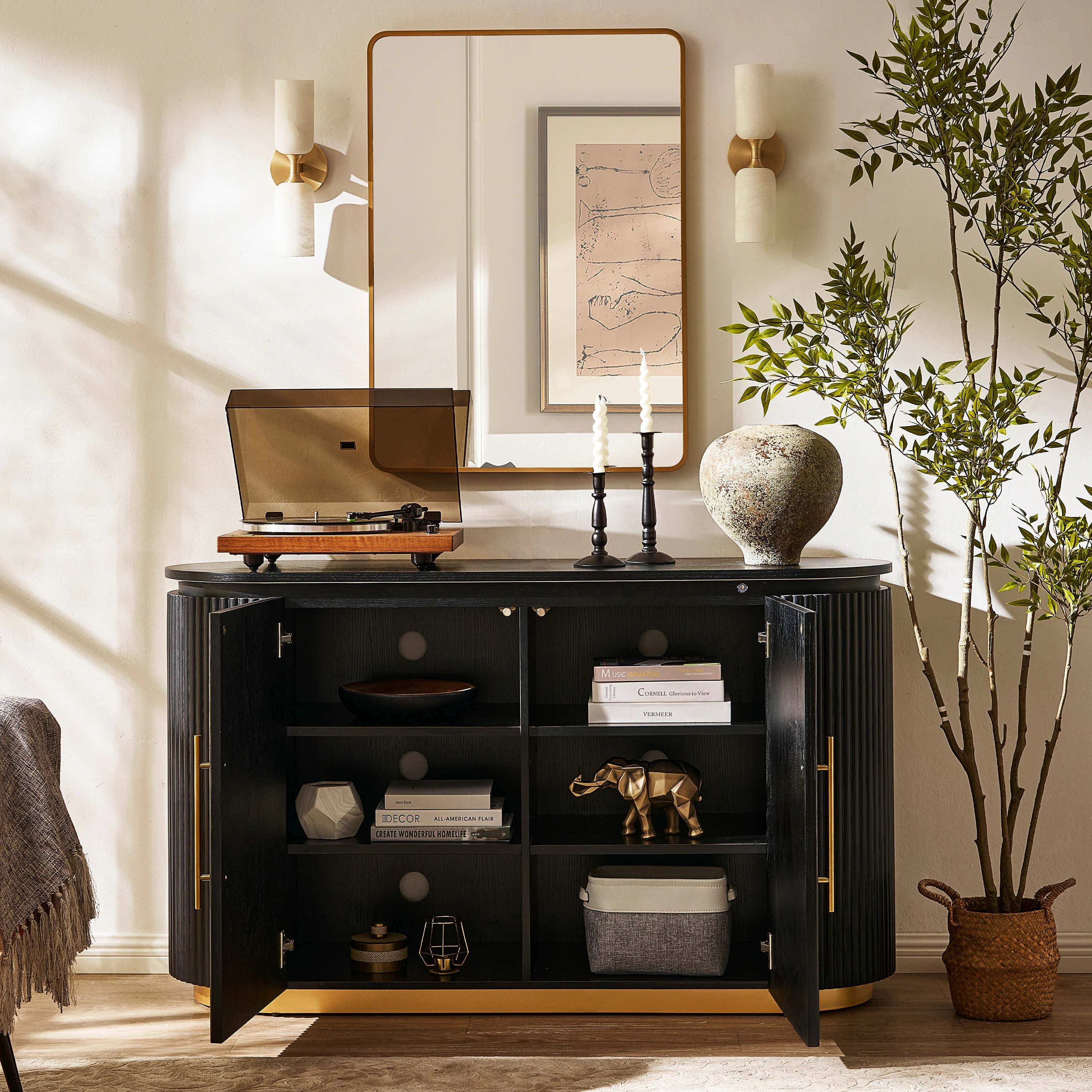 Holton Oak Media Console And Sideboard Set