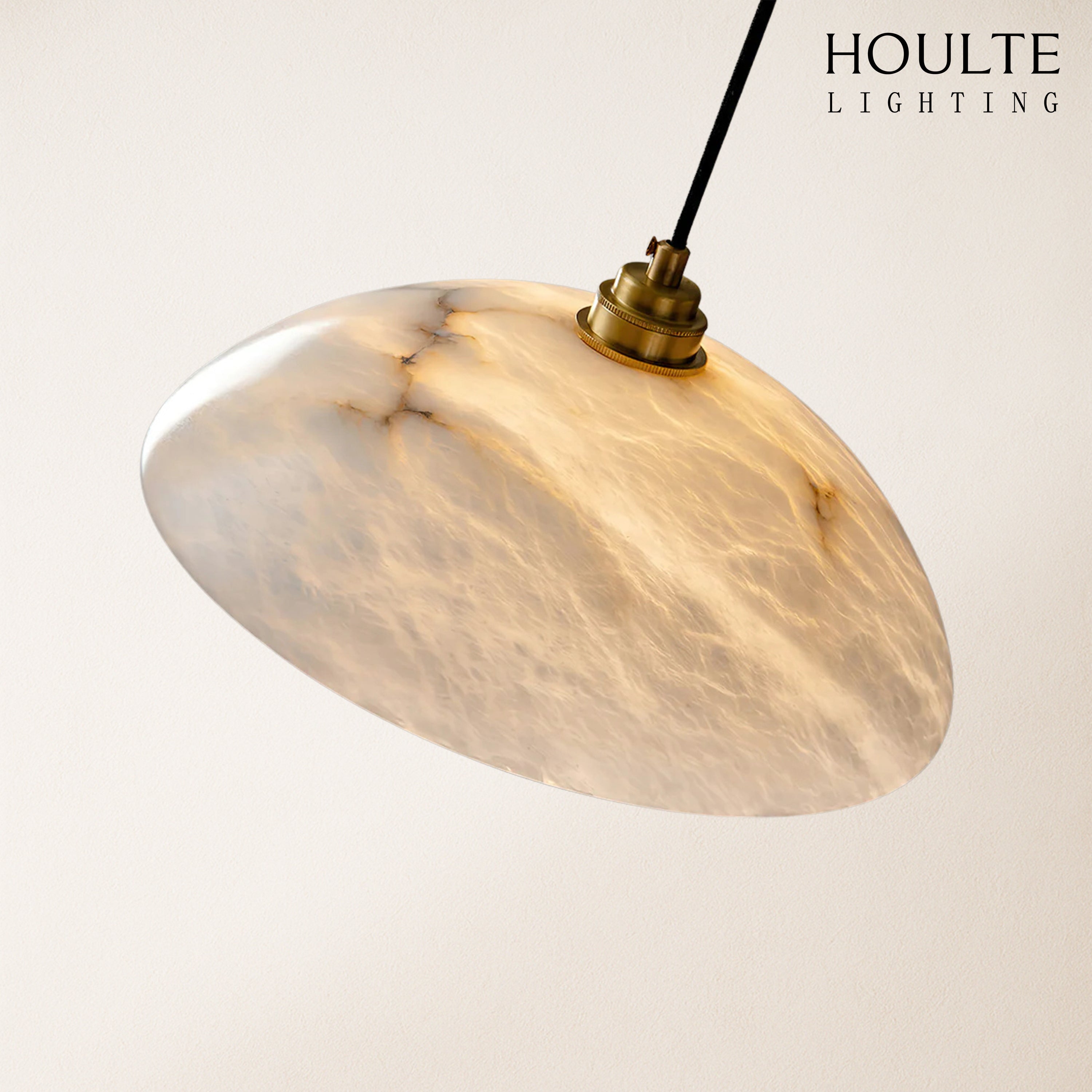 Dadaly Alabaster Modern Small Art Pendant 20"D