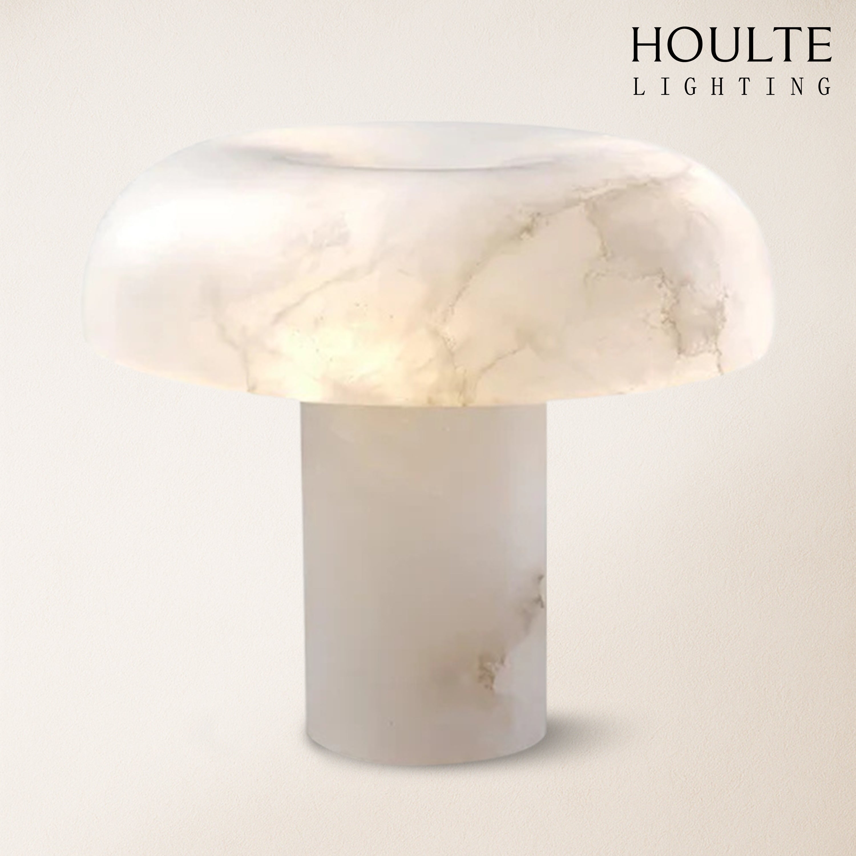 Dadaly Modern Alabaster Mushroom Table Lamp 9.8"H